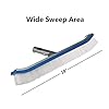Swimming Pool Wall & Tile Brush,18" Heavy Duty Vinyl Polished Aluminum Back Cleaning Brush Head Designed for Cleans Walls, Tiles & Floors, Nylon Bristles Brush Head with EZ Clips (Pole not Included)