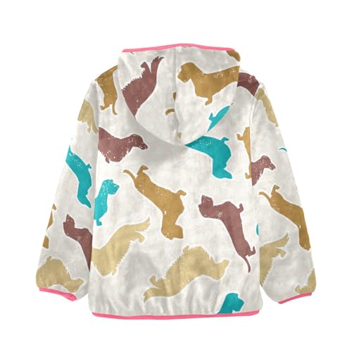 OTVEE Colored Dachshunds Dog Kids Hoodie Jacket Fall Spring Full Zip Warm Outwear Coat2