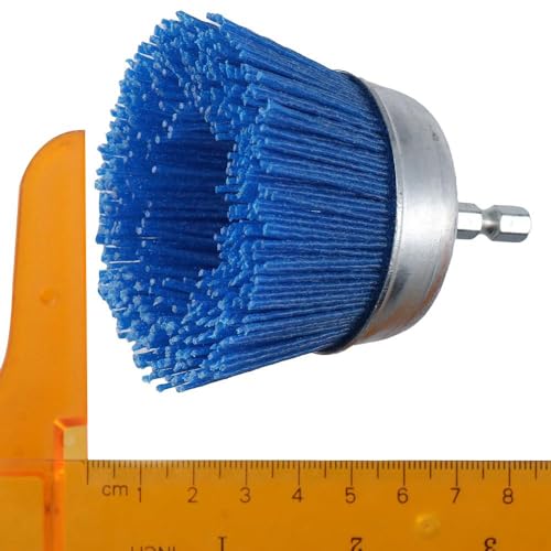 Image of 3Pcs 3 Inch Abrasive Filament Nylon Cup Brush, Nylon Brush for Angle Grinder,Embossed Polishing Wheel Brush with 1 /4 Inch Hex Shank Surface Pre-Treatment of Various Metals