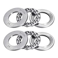 sourcing map 2Stk 51104 Axialkugellager Druckkugellager 20 mm x 35 mm x 10 mm Chromstahl Einweg Rollrichtung