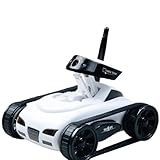 La de cette voiture robot télécommandée combine des roues chenillées avec une carrosserie futuriste pour une stabilité et un style accrus, améliorant l'adhérence et la traction pour une conduite fluide sur diverses surfaces.