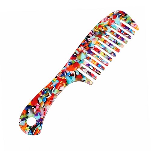 Peine de Dientes Anchos Acetato Multicolor para Cabello Rizado miniatura 1