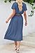 Dokotoo 2 Piece Sets for Women Matching Sets for Women Elastic Waist Skirt Sets Womens Short Sleeve Tops Front Split Button Women Blue Size X Large