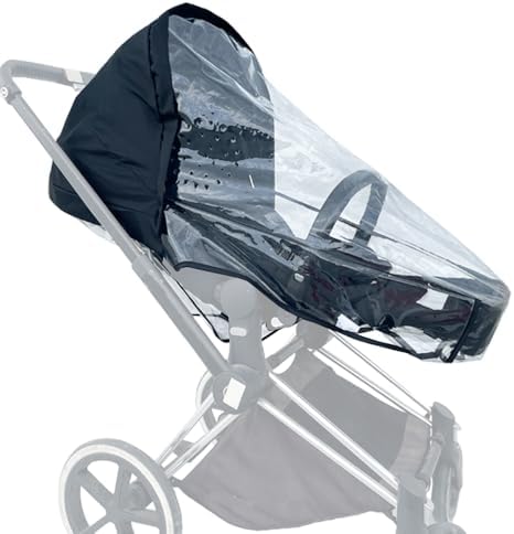 Funda de lluvia para cochecito de bebé compatible con cochecitos Cybex Priam, Mios y Balios, accesorios para cochecito, cubierta cortavientos, protector impermeable de EVA transparente con