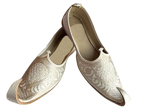 Indian Men Shoes Handmade Aladdin Khussa Leather Juti Flipflops Slipper2