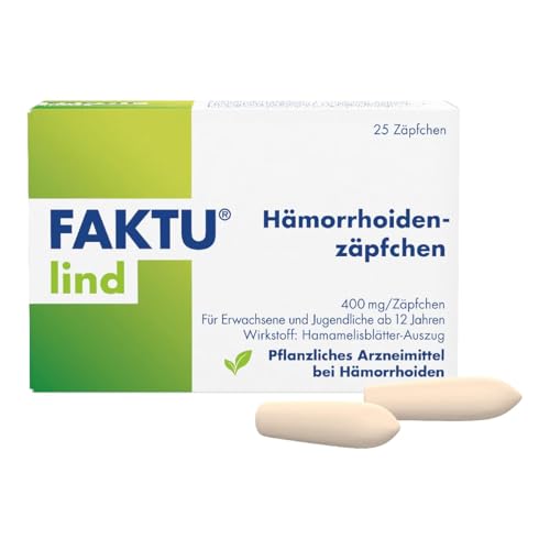 FAKTU lind Zäpfchen: Entzündungshemmende Hamamelis Zäpfchen gegen Hämorrhoiden fördert die Wundheilung 25 Stück