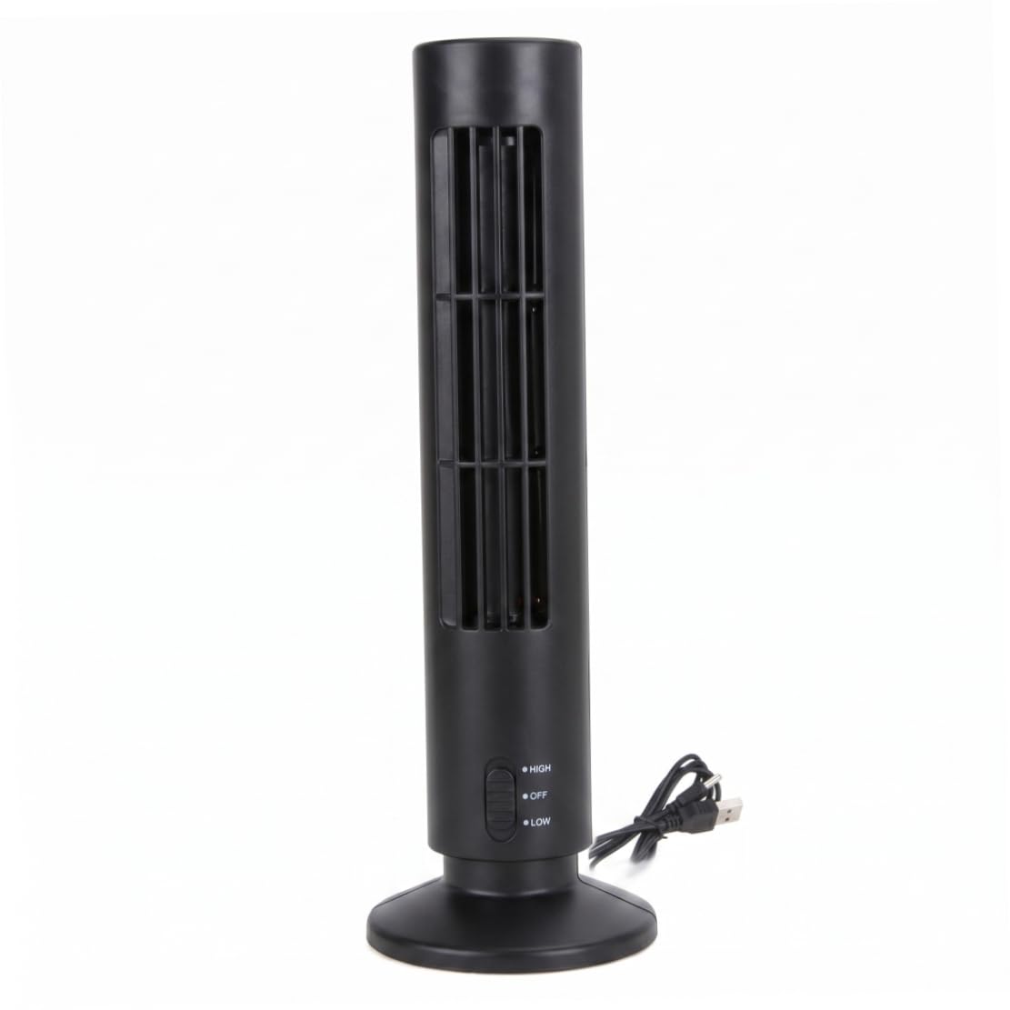 Vistnale Desk Tower Fan|Small Tower Fan, Bladeless Mini With 2-speed Settings, Usb Fans That Blow Cold Air, Quiet Operation & Energy Efficient, Black (10.5x33cm)
