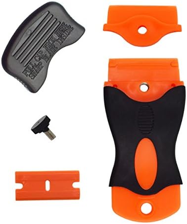 Plastic Razor Scraper Car Sticker Remover with 30 Pcs Plastic Razor Scraper Blades for Removing Label Glue Residue Sticker