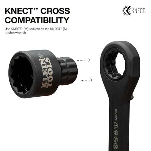 Image of Klein Tools 65KADPS KNECT (S) Impact Socket Adapter Set, 4 Adapters for Ratchets, Impact Drivers and Flip Sockets, Fits 1 /4-Inch Drive Tools, Compatible with KNECT (M) System