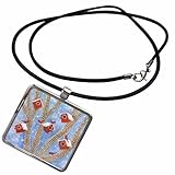 3dRose - Laura J Holman Art - Christmas Cardinals - Christmas Cardinals in lighted outdoor tree with red birdhouses - Necklace With Pendant (ncl-201832-1)