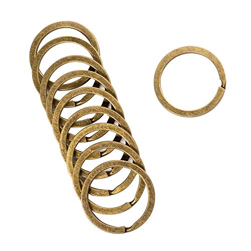 Ancicraft Keychain Rings Flat Keyring Diameter 1 Inch Metal Key Chain Holder 10PCS (Key rings)