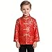 SZCQ Little Boys Dragon Tang Coat Long Sleeve Chinese Clothing Children Costumes Boy Jackets Outfit Tops (Red, 8)