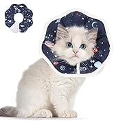 ComSaf Weiches Halskrause Katze, Schützendes Verstellbares Sternenhimmel-Muster Haustier-Kegelhal...