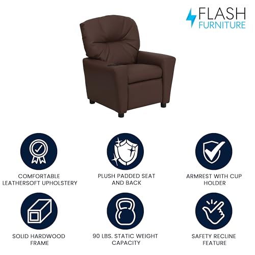 Flash Furniture Kids LeatherSoft Recliner Brown