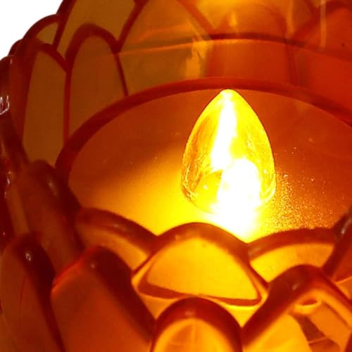 Velas LED con forma de flor reutilizables y seguras en set de 12 unidades a pilas 6