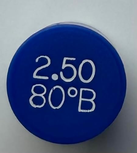 Oil Burner Nozzle, 2.50 80 B, Solid Spray Blue Cap 2.50 80 B Oil Nozzle 2.50 Gallons per minute with a 80 degree Solid Spray