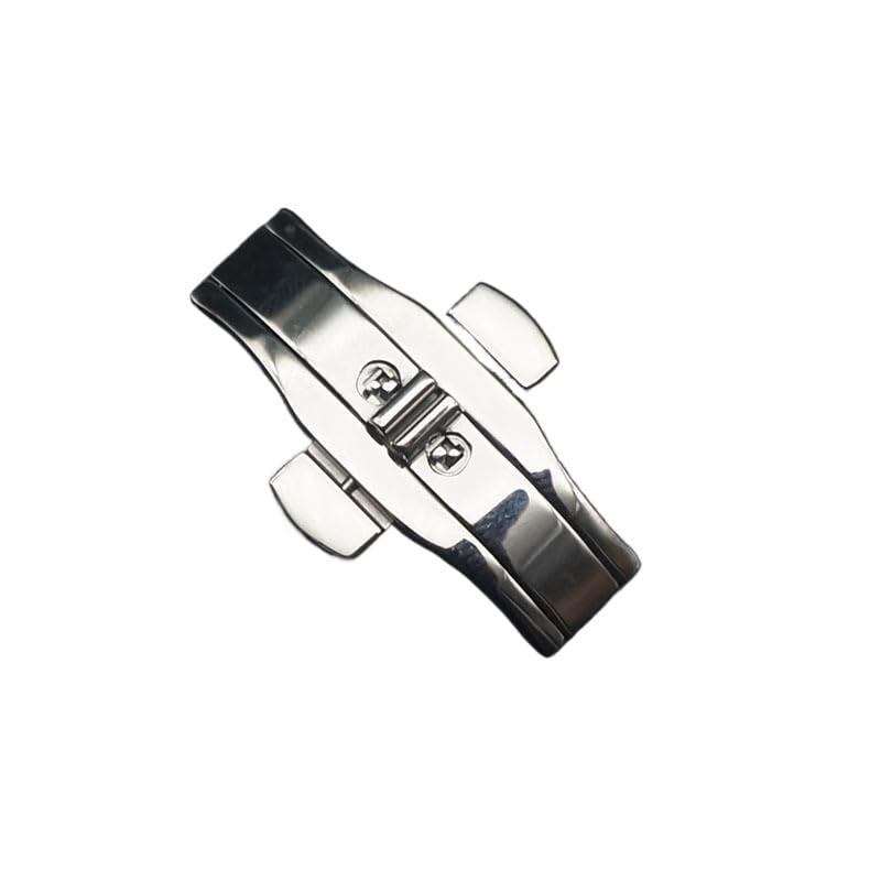 Klamra do pasków do zegarków, akcesoria do zegarków podwójne naciśnięcie automatyczna klamra stalowe składane zapięcie metalowy guzik 4 mm - 6 mm (6 x 25 mm)
