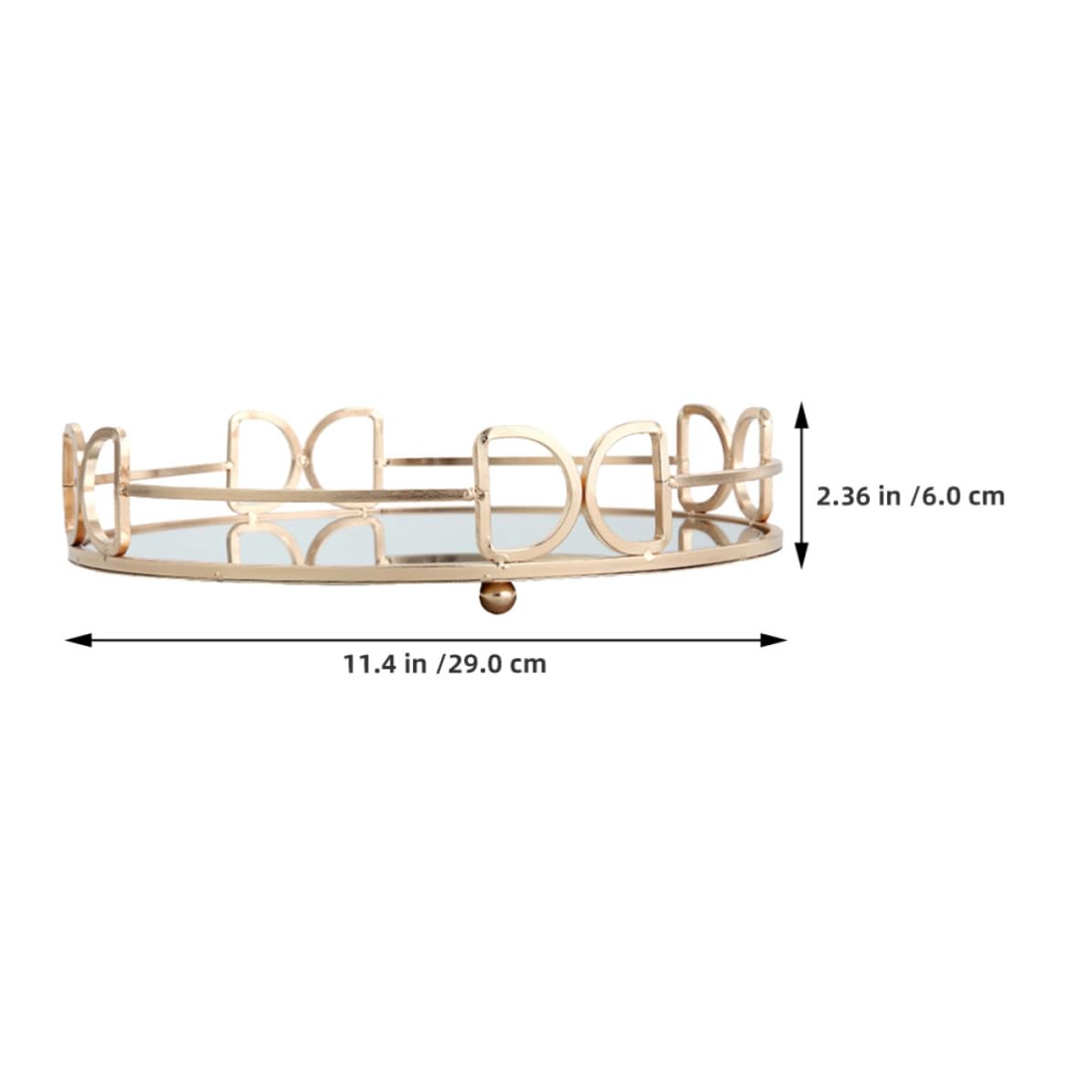 Bandeja Decorativa Bandeja de Almacenamiento Grande Espejo Dorado Multifuncional para Mesa de Té y Frutas para Joyas y Cosméticos para Escritorio en Sala