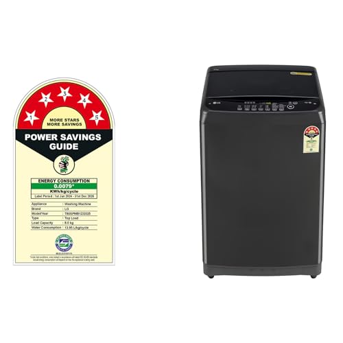 Image of LG 8 Kg Top Load Washing Machine, Smart Inverter Motor, Middle Black, T80SPMB1Z (2025 Model)
