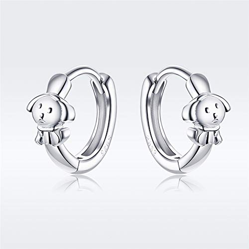 Cute Dog Small Hoop Earrings For Women Girls Teens 925 Sterling Silver Sensitive Ear Puppy Cartilage Sleeper Hoops Helix Stud Clip For Pet Lover Animal Jewelry Birthday Christmas Gifts For Daughter #TOP1
