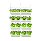YOICUATGNA Planta de pared vertical colgante con 8 bolsillos, ahorro de espacio, pared vertical para plantas, juego de macetas para jardín, balcón, decoración del hogar (semitransparente y blanco)