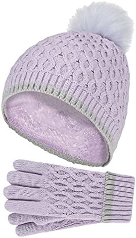 Heat Holders – Girls Thermal Insulated Pom Pom Bobble Beanie Hat and Gloves | Colourful Pastel Styles