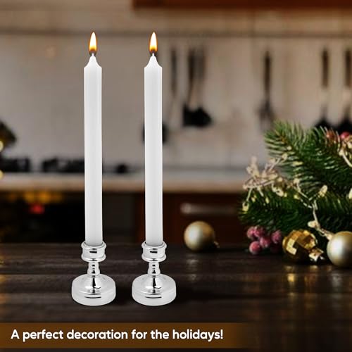 Esdallina Silver Minimalist Candlestick Holder Taper Candle Holder Desktop Decoration For Wedding Dinning Party-6 Pieces thumb #5