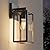 Porch Wall Lights Outdoor, Waterproof Lanterns with Frame and Clear Glass Shade, Exterior Front Porch Light Matte Black Wall Sconce, Modern Mounted Lighting for Patio Entryway Hallway