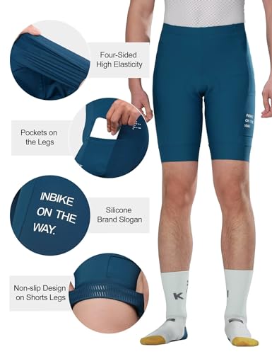 INBIKE Shorts de ciclismo masculinos, acolchoados em 3D, respirável, shorts de ciclismo leves de sec
