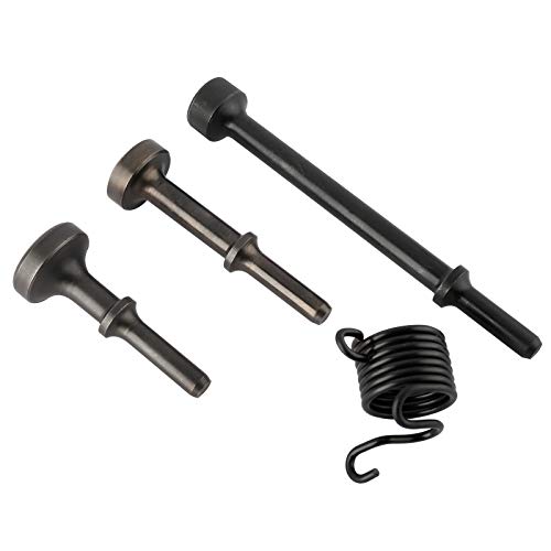 4 pcs Air Hammer Bits Accessories Including 3pcs 0.401\'\' (10mm) Shank Pneumatic Chisel Air Hammers and 1pc Spring