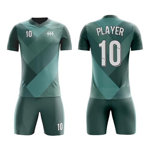 Gaosusu Custom Youth Soccer Training Uniform Lightweight V Neck for Sports, Green