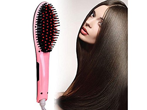 Hair Straightening Brush Hair Straightener Brush with LCD Digital Electric Display for Fast Natural Straight Hair Styling (450℉ Max, Zero Damage, Anti Scald, Anion Hair Care)