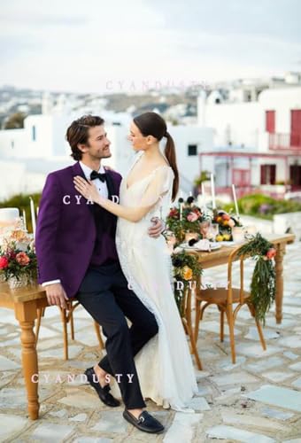 Wedding Tuxedo for Men Groom 3 Pieces Mens Suit Set Slim Fit Vest Pants Set One Button Blazer Peak Lapel Suit Men4