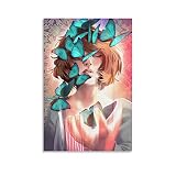 Poster fantaisie Life Is Strge Papillon sur toile Décoration murale Salon Chambre 30 x 45 cm
