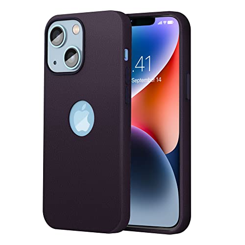 Image of Vaku Luxos Lexza for iPhone 14 Plus Cover Case, Premium Leather, Military-Grade Metal Ring Camera Protection, Slim, Thin Compatible with iPhone 14 Plus Back Cover (Purple)
