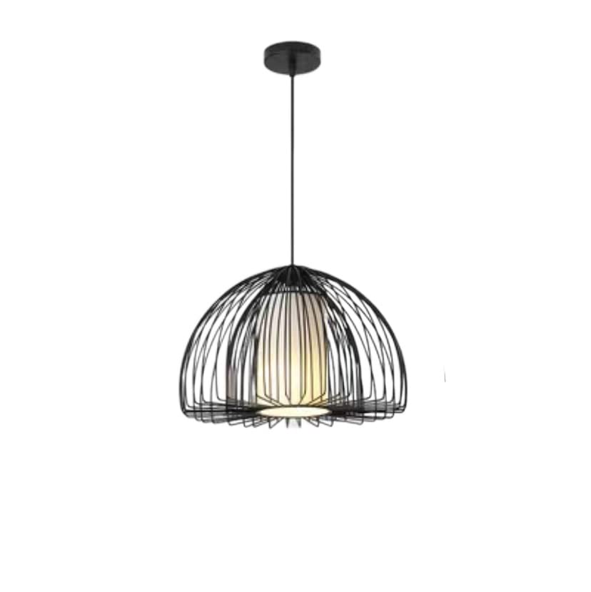 Chandelier fer forgé doré E26 au design cage rétro pour salon