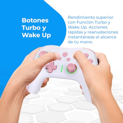 Mando Switch Inalámbrico para Evitar Fatiga con Botones Macro Ajustables y Giroscopio Rosa 6