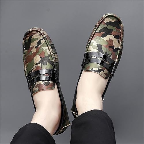 Loafers for Men Colorful Vegan Leather Anti-Slip Slip Resistant Flat Heel Party Slip-On Boat Shoes for Traveling Driving3