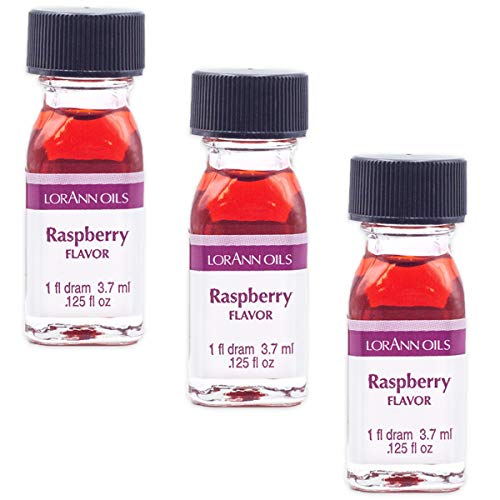 Lorann Raspberry Ss Flavor, 1 Dram Bottle (.0125 Fl Oz - 3.7Ml - 1 Teaspoon) - 3 Pack - Includes A Recipe #TOP20
