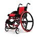 Produktbild YangMi Rollstuhl- Sport-und Freizeit-Rollstuhl-faltender Heller Portable mit Aluminiumlegierungs-Schnellverschluss-Hinterrad-Stoßdämpfer-Laufkatze (Color : Black Red, Size : 80x64x73cm)
