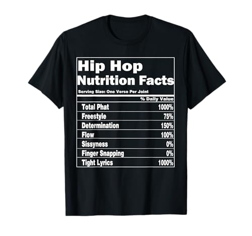 Hip Hop Nutrition Facts Music Sarcastic Humor Funny Camiseta