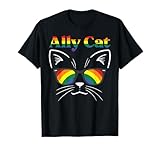 Ally Cat Sunglasses Gay Rainbow Pride LGBT Support Men Women T-Shirt