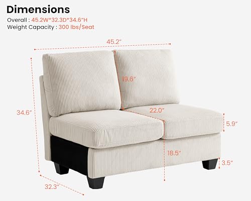 Image of CHIC HOUSE Middle Module for Modular Couch Seater