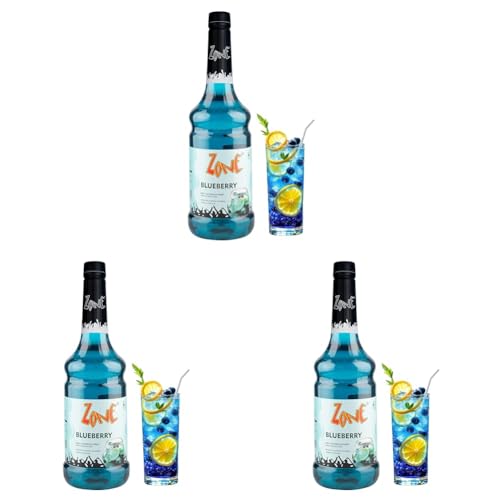 Image of Zone Flavoured Syrups 1000ml - Premium Cafe-Style Syrups for Mocktails, Cocktails, Milkshakes, Coffees, Iced Teas, Sodas & Desserts | Perfect for Home Use, Small Cafes, Bars & Gifting (Blueberry)