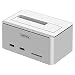 UNITEK Aluminum USB 3.0 to SATA Hard Drive Docking Station with 2-Port Hub and SD Card Reader for 2.5 & 3.5 Inch HDD SSD SATA ( SATA I/ II/ III ) [ Support UASP & 8TB ]