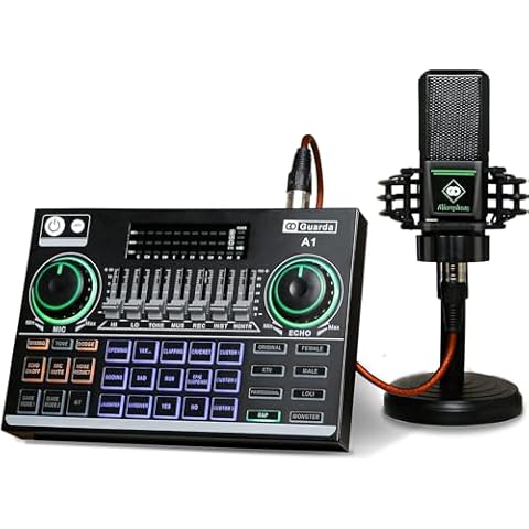 Audio Interface with DJ Mixer and Sound Card, Guarda 3rd Gen Portable ALL-IN-ONE Podcast Equipment Bundle Kit, Professional XLR Microphone "Type-c" Streaming/Gaming/Recording/Singing/Tiktok/PC (A1) Cover