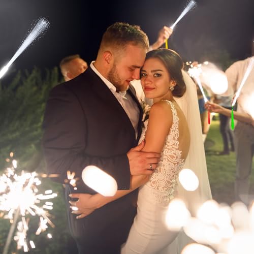 Fiber Optic Wand for Wedding White Glow Sticks Bulk Party Pack LED Flashing Sticks with 3 Light Modes for Wedding Glow Concerts Part Supplies (72)