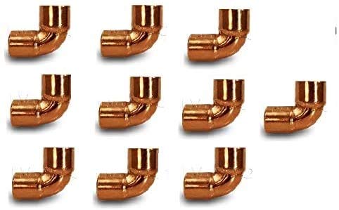 DEFAREN CCLN0012 90 Degree C X C Copper Short Radius Elbow Fitting with Two Solder Cups, 1/2