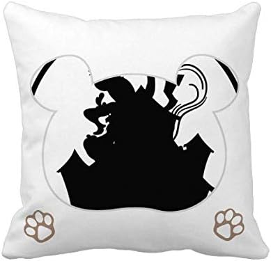 Clown Castle Amusement Park Black Outline Bear Throw Pillow Square Cover