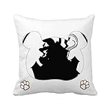 Clown Castle Amusement Park Black Outline Bear Throw Pillow Square Cover